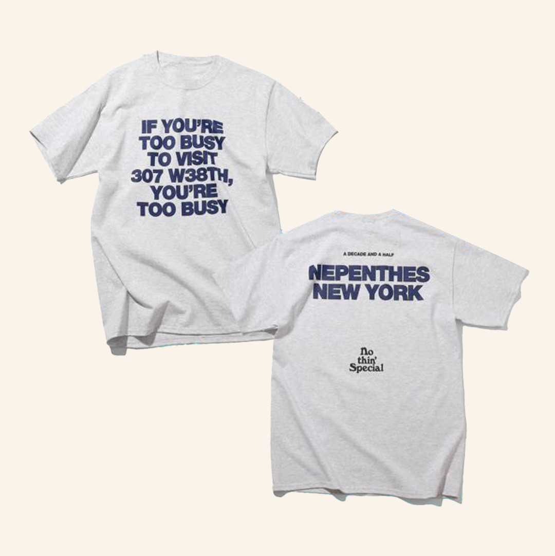 Nothinspecial Merch Store X Nepenthes New York Too Busy Tee-1 Nothinspecial Merch Store X Nepenthes New York Too Busy Tee-1