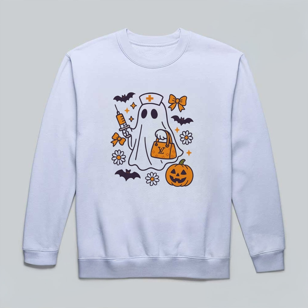 Nurse Halloween Coquette Sweatshirt Cute Spooky Nurse Sweatshirt Halloween Gifts-1 Nurse Halloween Coquette Sweatshirt Cute Spooky Nurse Sweatshirt Halloween Gifts-1