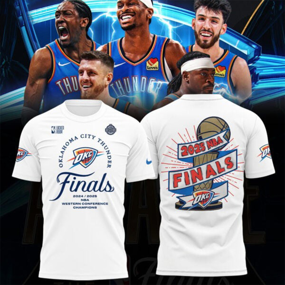OKC Oklahoma City Thunder 2025 Western Conference Champions Shirt NBA Finals Merch Apparel-1