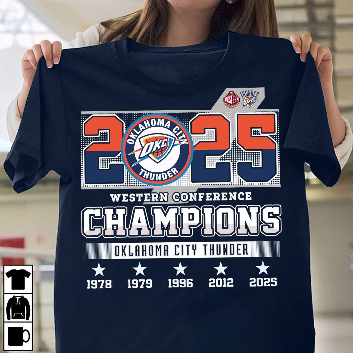 OKC Oklahoma City Thunder Western Conference Champions 22025 T-Shirt Basketball Fan Gifts-1 OKC Oklahoma City Thunder Western Conference Champions 22025 T-Shirt Basketball Fan Gifts-1
