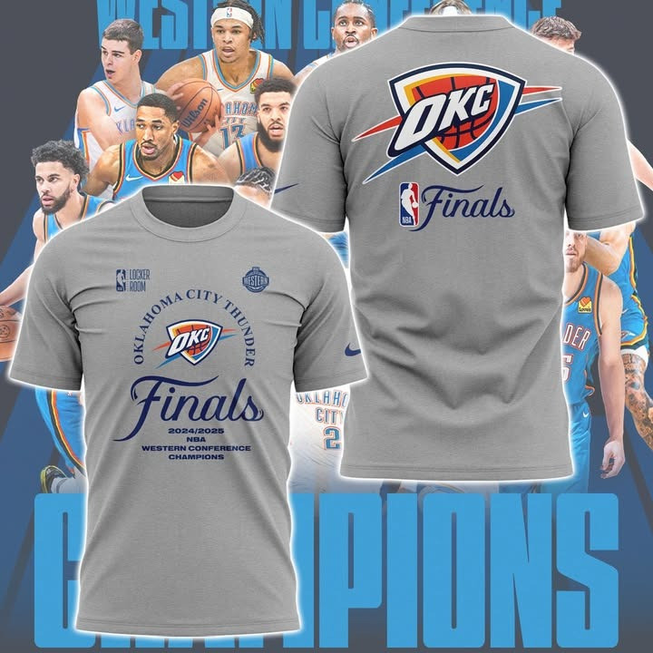 OKC Oklahoma City Thunder Western Conference Champions T-Shirt 2025 NBA Fan Merch Unique-1 OKC Oklahoma City Thunder Western Conference Champions T-Shirt 2025 NBA Fan Merch Unique-1