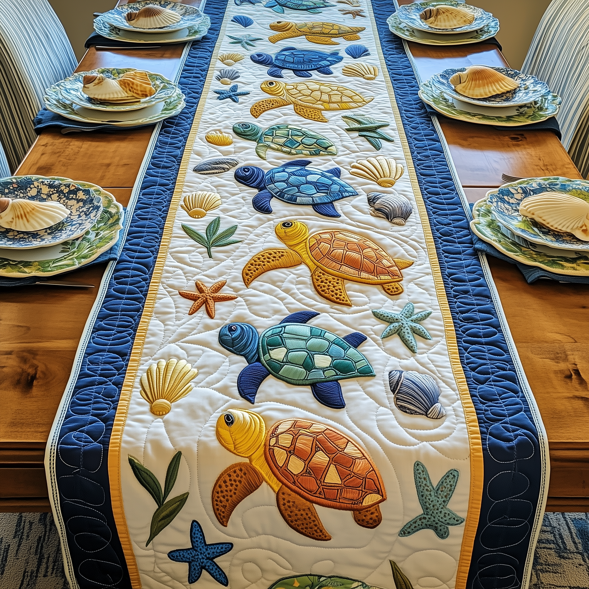 Ocean Treasures Quilted Table Runner Great Valentines Gifts For Her-1 Ocean Treasures Quilted Table Runner Great Valentines Gifts For Her-1