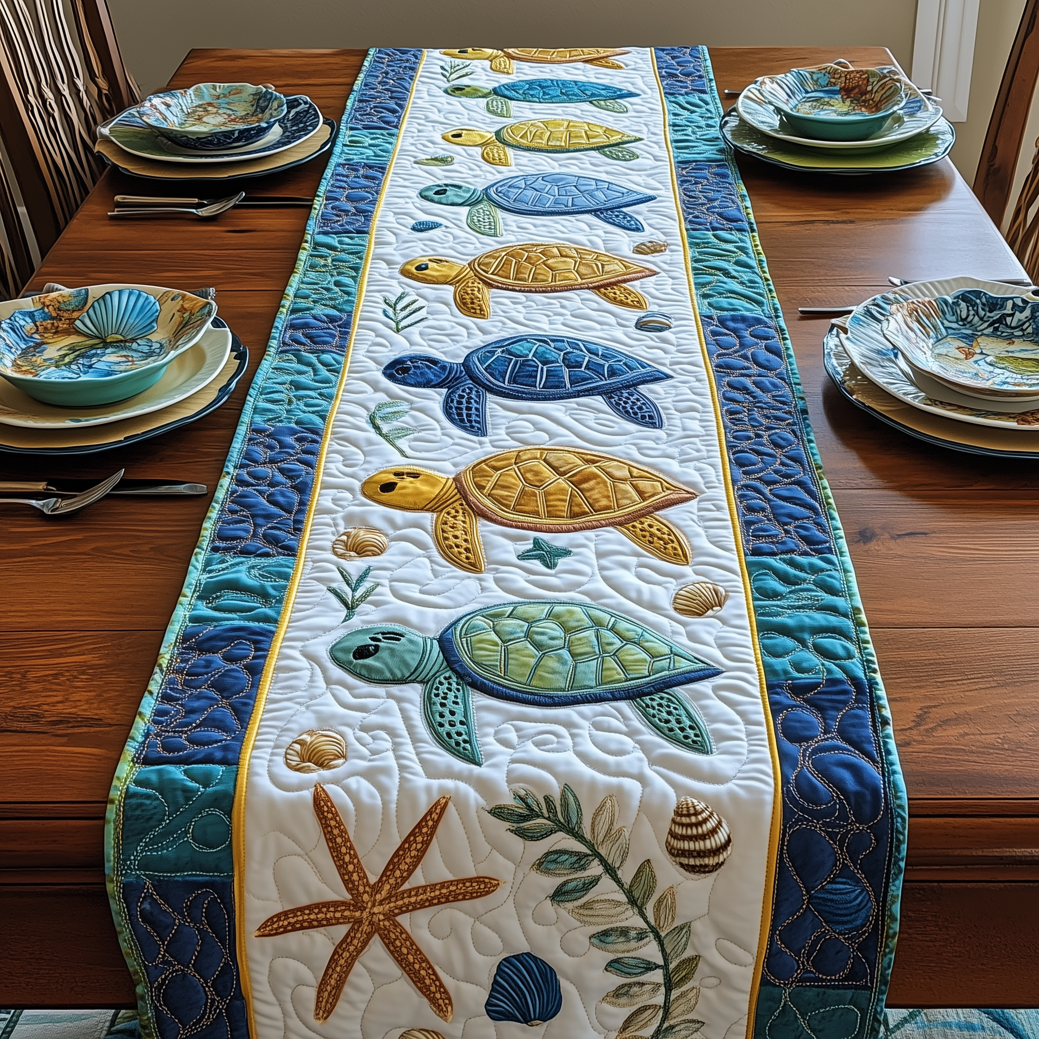 Ocean Treasures Quilted Table Runner Valentine's Day Gifts For Boyfriend-1 Ocean Treasures Quilted Table Runner Valentine's Day Gifts For Boyfriend-1