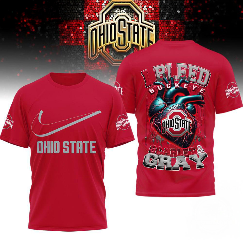 Ohio State Buckeyes 2025 NCAA I Bleed Shirt Buckeyes Merch Football Gifts For Men-1