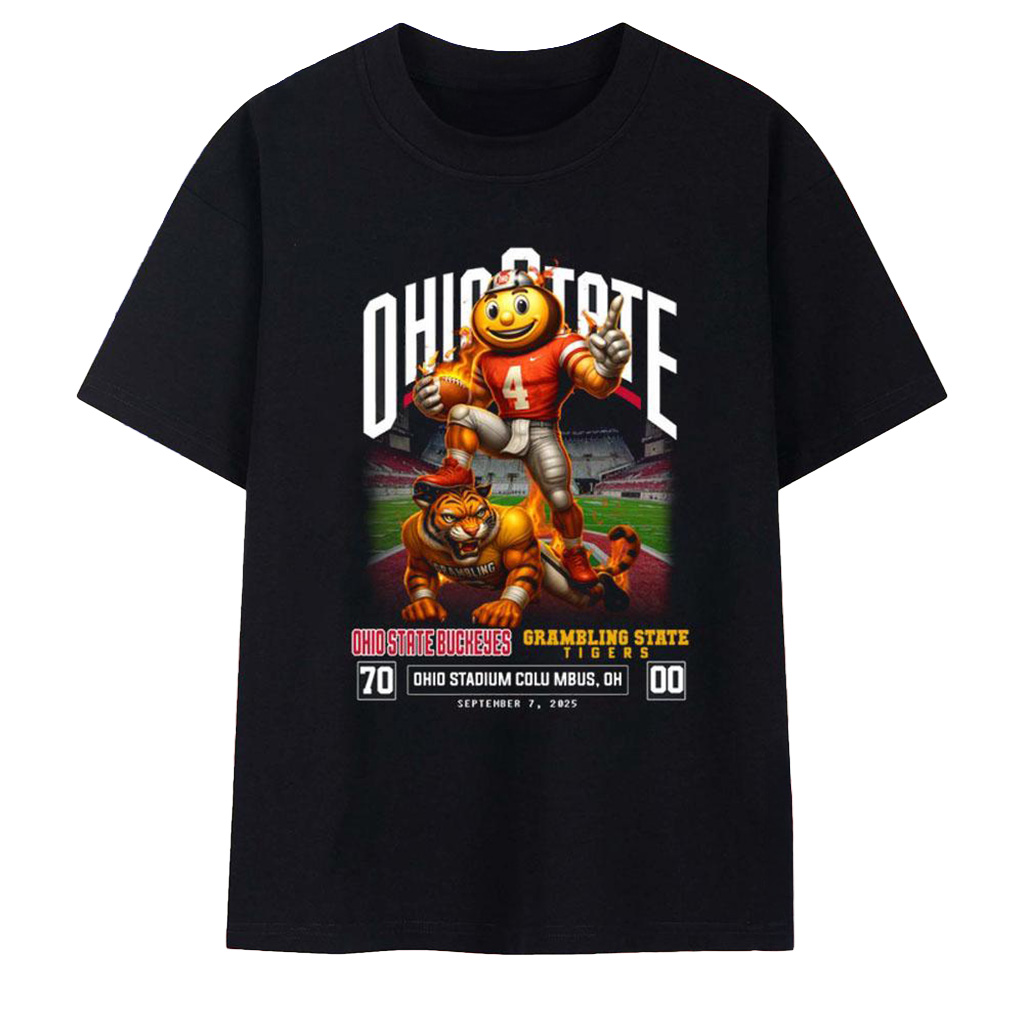 Ohio State Buckeyes 70 00 Grambling State Tigers T Shirt Fan Merch Football Gifts For Men-1 Ohio State Buckeyes 70 00 Grambling State Tigers T Shirt Fan Merch Football Gifts For Men-1