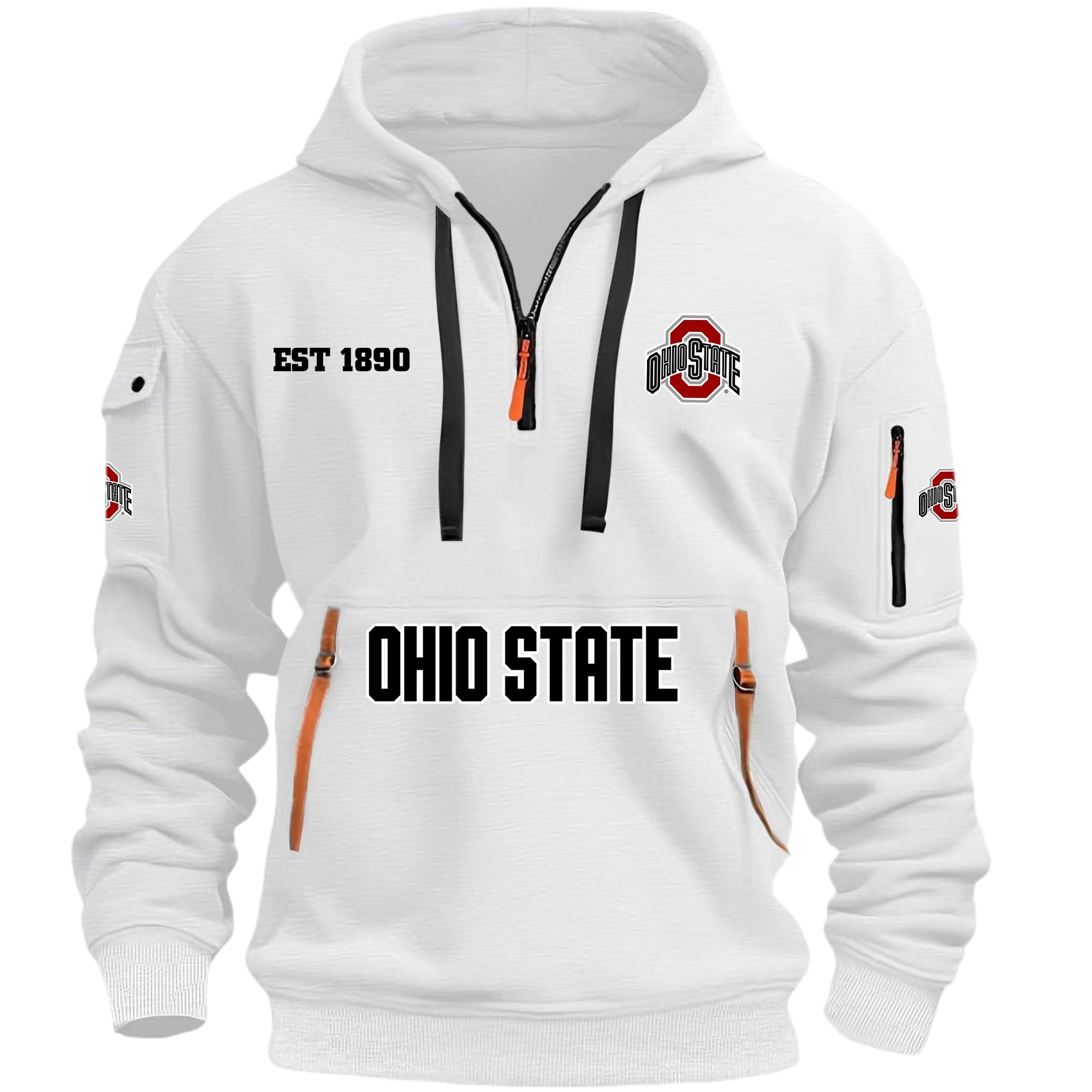 Ohio State Buckeyes Champion Half Zipper Hoodie EST 1890 Quarter Zip Hoodie Merch Clothing-1 Ohio State Buckeyes Champion Half Zipper Hoodie EST 1890 Quarter Zip Hoodie Merch Clothing-1