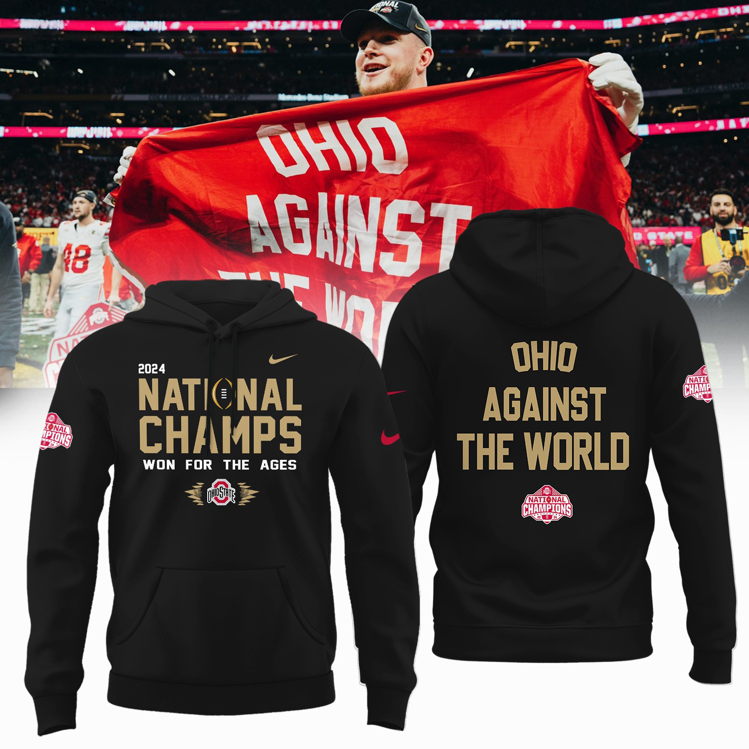 Ohio State Buckeyes NCAA National Champions Hoodie Ohio Against The World Gifts For Fans Ohio State Buckeyes NCAA National Champions Hoodie Ohio Against The World Gifts For Fans