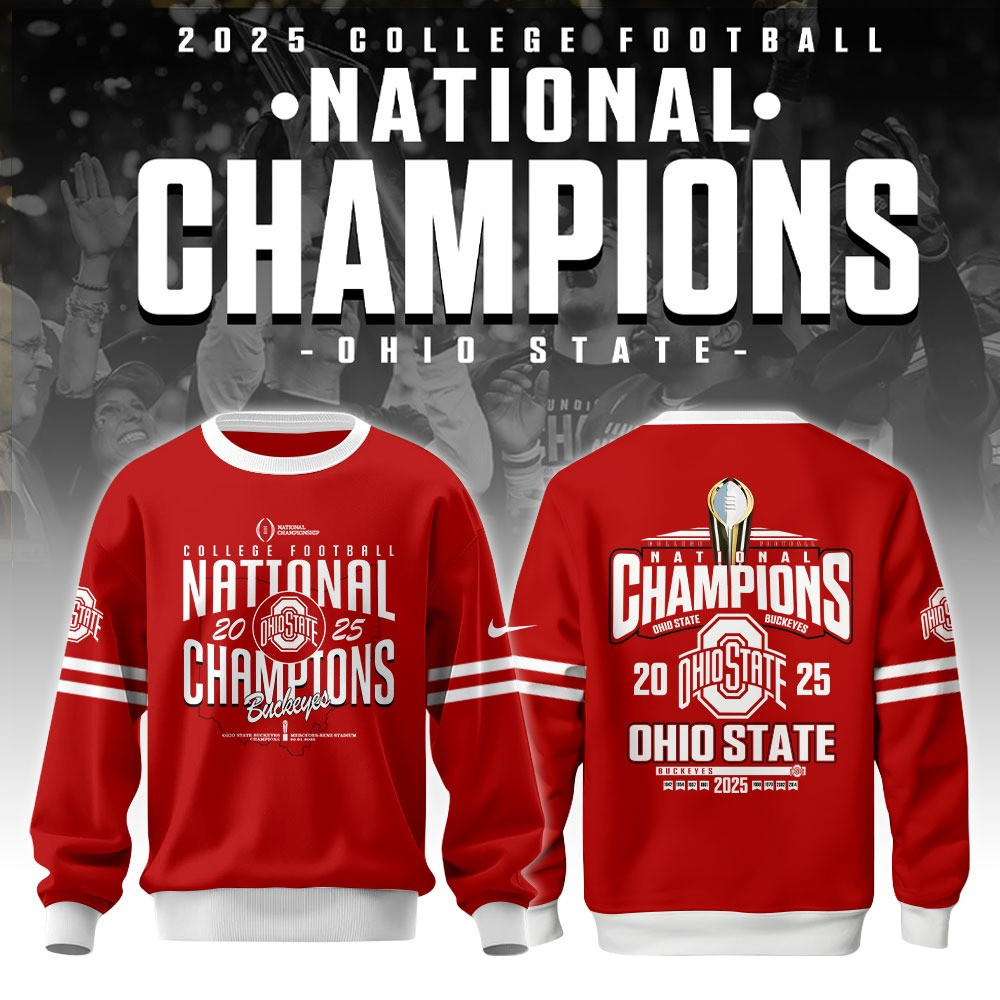 Ohio State Championship Sweatshirt Ohio State Buckeyes NCAA National Champions 2025 Merch-1 Ohio State Championship Sweatshirt Ohio State Buckeyes NCAA National Champions 2025 Merch-1
