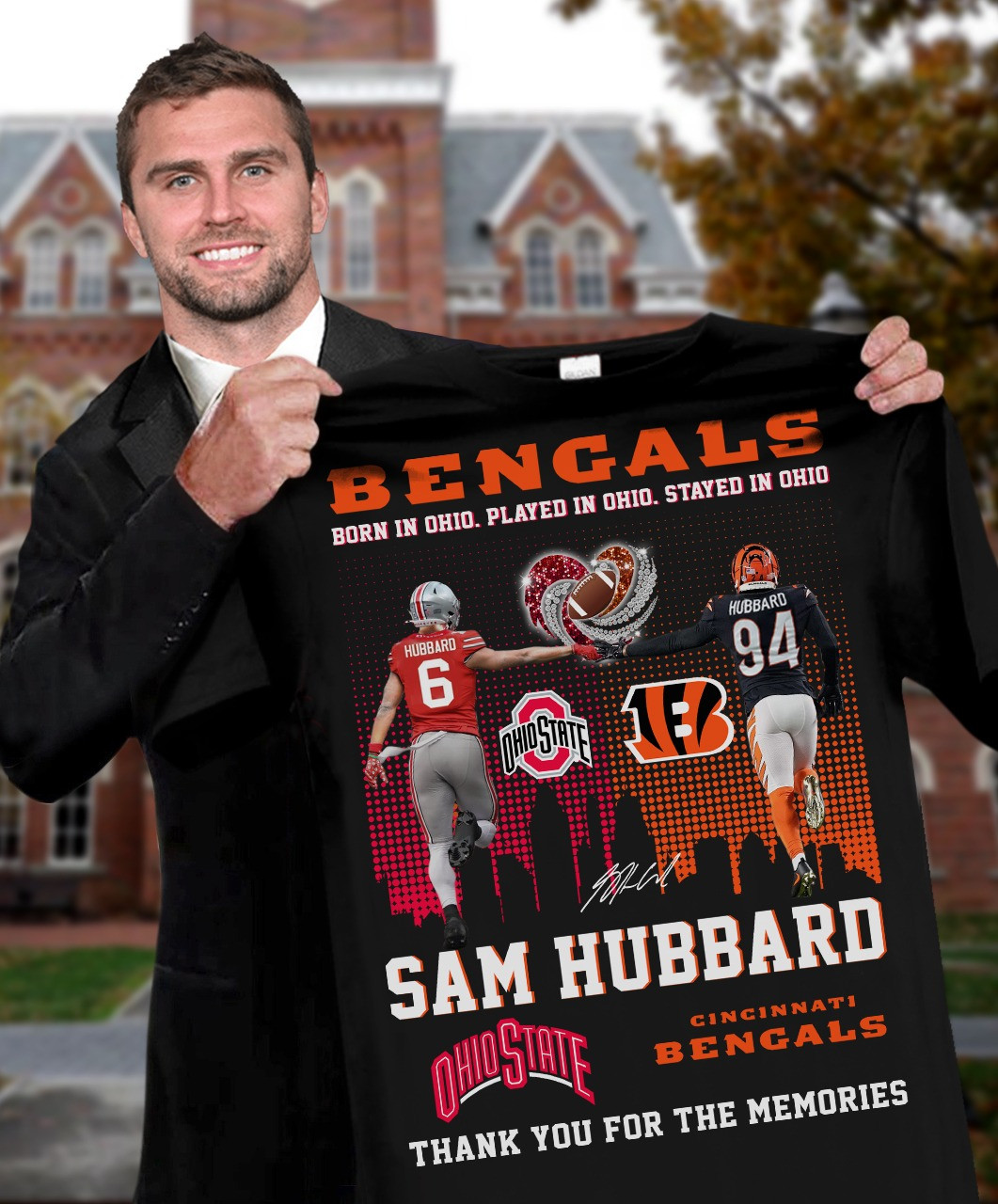 Ohio State Cincinnati Bengals Sam Hubbard Shirt Thank You For The Memories-1 Ohio State Cincinnati Bengals Sam Hubbard Shirt Thank You For The Memories-1