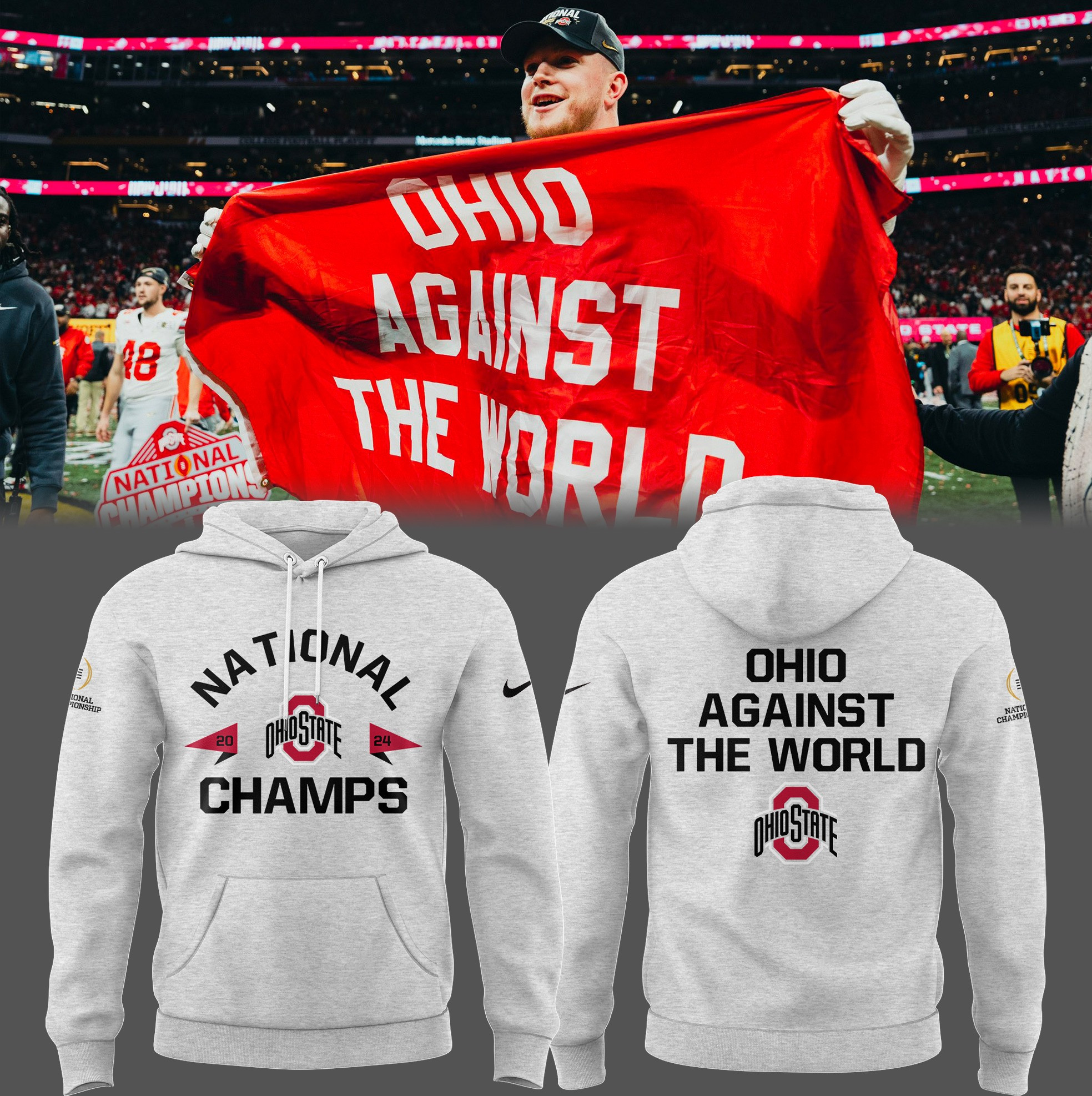 Ohio State National Champions Hoodie Ohio Against The World Buckeyes Gifts For Fans-1 Ohio State National Champions Hoodie Ohio Against The World Buckeyes Gifts For Fans-1