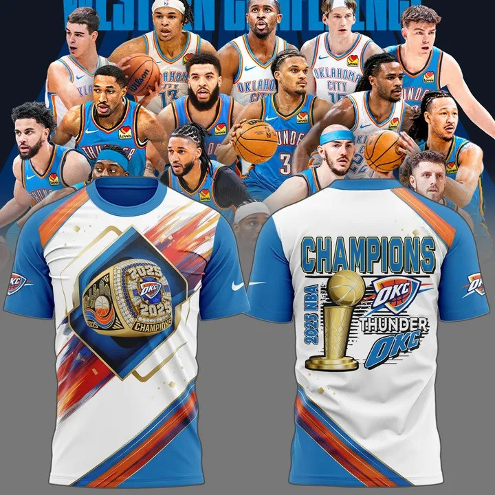 Oklahoma City OKC Thunder Champions NBA Finals 2025 T-Shirt Men's Basketball Fan Merch-1 Oklahoma City OKC Thunder Champions NBA Finals 2025 T-Shirt Men's Basketball Fan Merch-1