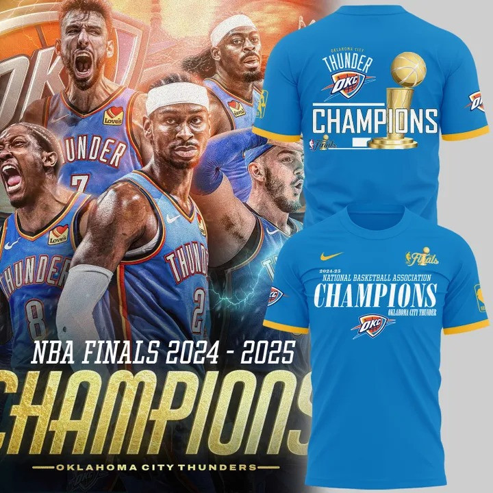 Oklahoma City OKC Thunder Champions Shirt Men's NBA Finals Merch Clothing Gifts For Fans-1 Oklahoma City OKC Thunder Champions Shirt Men's NBA Finals Merch Clothing Gifts For Fans-1