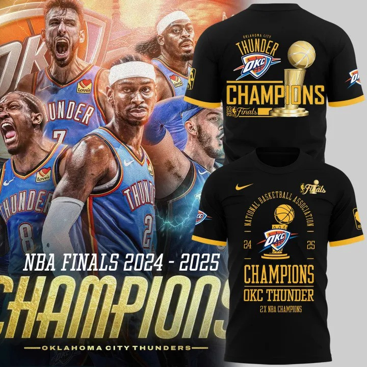Oklahoma City OKC Thunder Champions Shirt Men's NBA Finals Merch Unique Gifts For Fans-1 Oklahoma City OKC Thunder Champions Shirt Men's NBA Finals Merch Unique Gifts For Fans-1