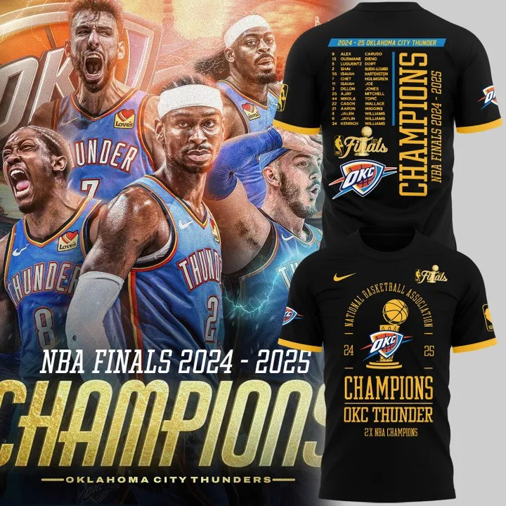 Oklahoma City OKC Thunder National Basketball Association Champions Shirt NBA Finals Merch-1 Oklahoma City OKC Thunder National Basketball Association Champions Shirt NBA Finals Merch-1