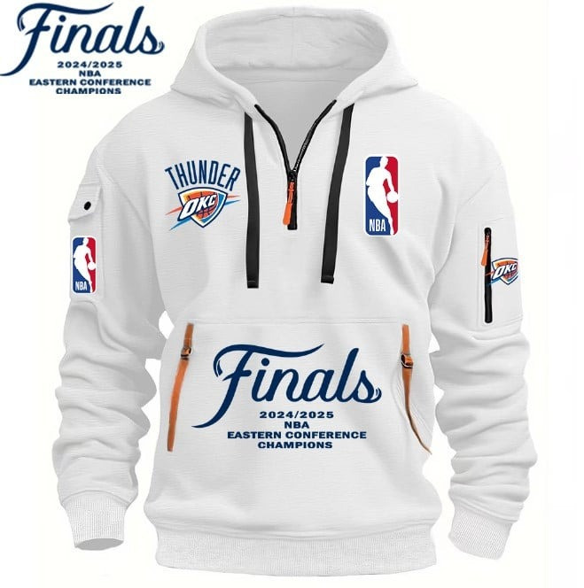 Oklahoma City OKC Thunder Western Conference Champions Quarter Zip Hoodie 2025 Fan Merch-1 Oklahoma City OKC Thunder Western Conference Champions Quarter Zip Hoodie 2025 Fan Merch-1