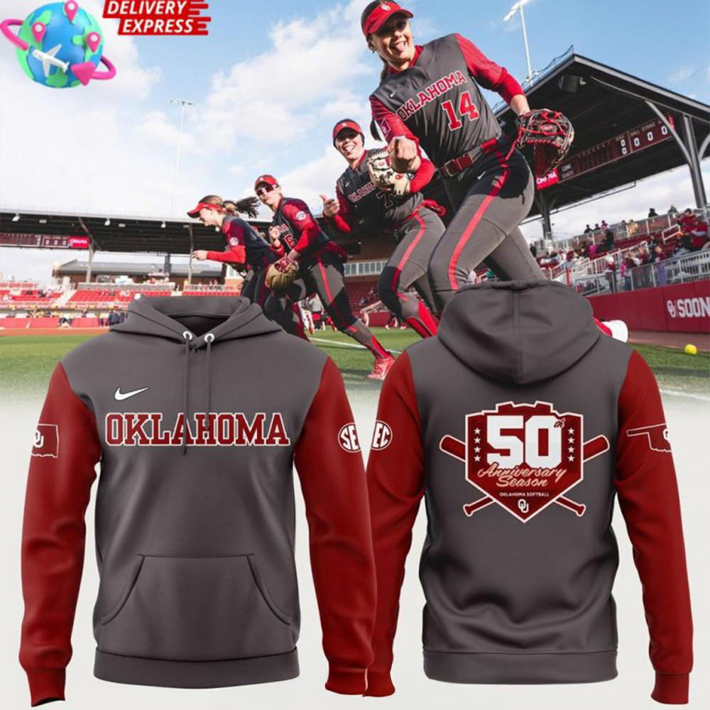 Oklahoma Softball 50th Anniversary Season Hoodie Gifts For Mother's Day Ideas-1