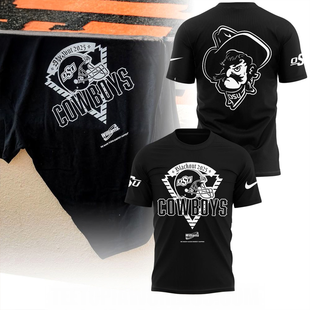 Oklahoma State Cowboys Blackout 2025 T-Shirt Cowboys Merch Football Fan Gift Ideas-1 Oklahoma State Cowboys Blackout 2025 T-Shirt Cowboys Merch Football Fan Gift Ideas-1