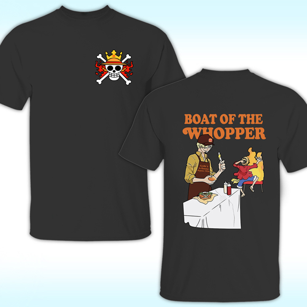 One Piece X Burger King Shirt Collab Merch Boat Of The Whopper Luffy And Sanji Fan Gifts-1 One Piece X Burger King Shirt Collab Merch Boat Of The Whopper Luffy And Sanji Fan Gifts-1