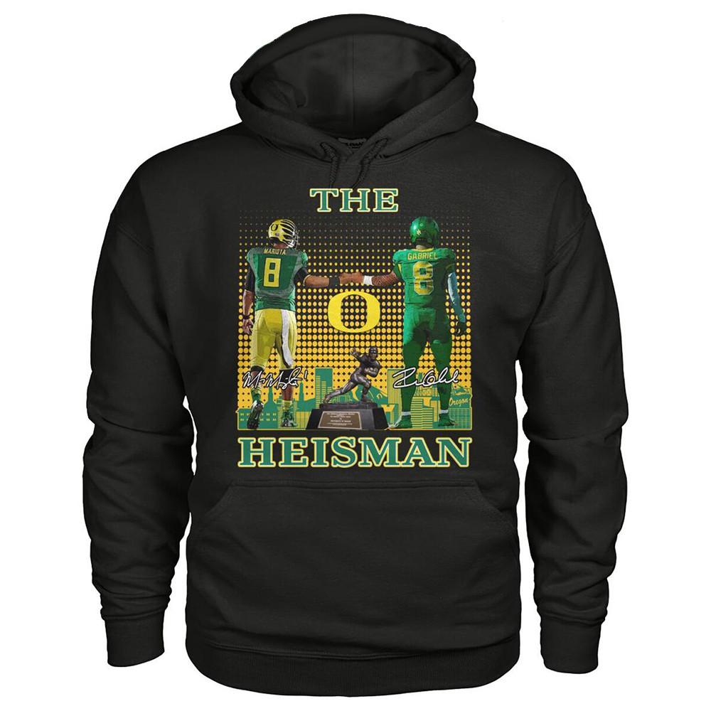 Oregon Ducks The Heisman Mariota Gabriel 2024 Hoodie Oregon Ducks Merch Dad Father's Day Gifts-1