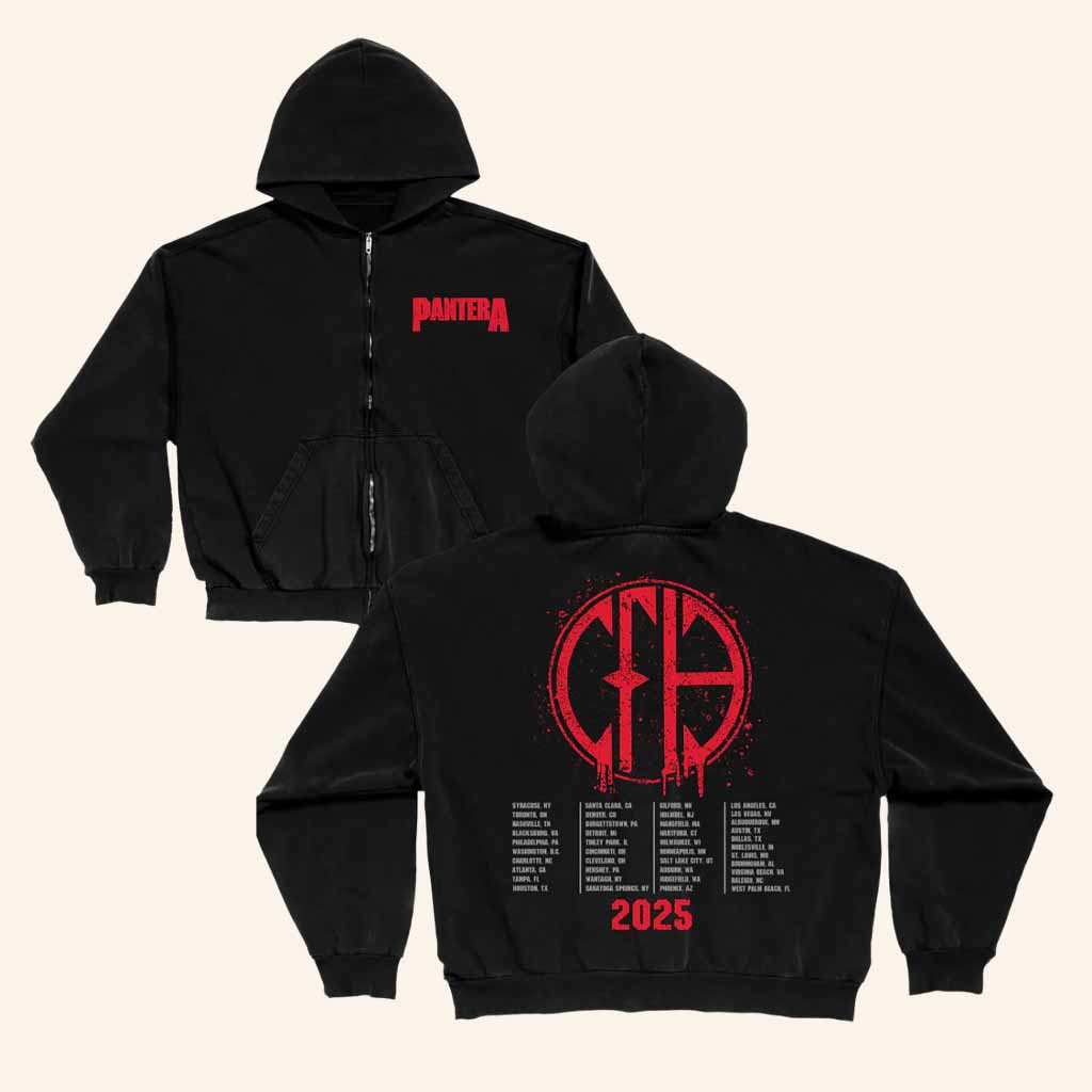 Pantera Merch Pantera Tour 2025 Zip Up Hoodie Best Gift For Music Lovers-1