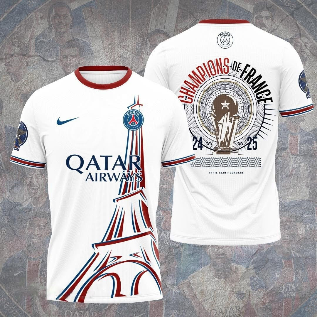 Paris Saint-Germain 2025 UEFA Champions De France Shirt PSG Football Club Gifts For Him-1