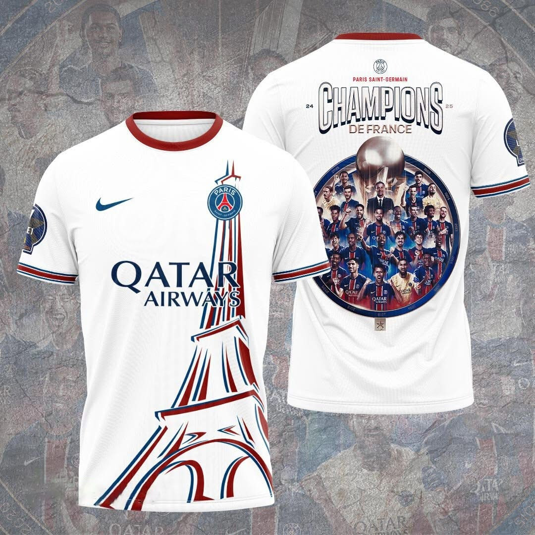 Paris Saint-Germain 2025 UEFA Champions De France Shirt PSG Football Club Gifts For Men-1 Paris Saint-Germain 2025 UEFA Champions De France Shirt PSG Football Club Gifts For Men-1
