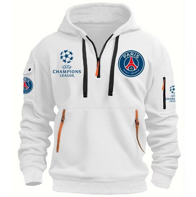 Paris Saint-Germain 2025 UEFA Champions League Champions Quarter Zip Hoodie PSG Merch-1 Paris Saint-Germain 2025 UEFA Champions League Champions Quarter Zip Hoodie PSG Merch-1
