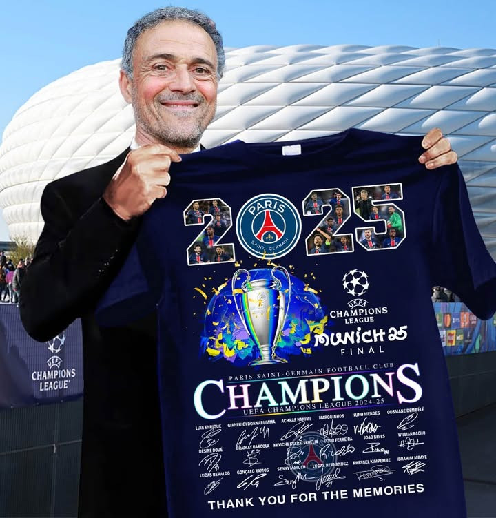 Paris Saint-Germain 2025 UEFA Champions League T-Shirt PSG Merch Thank You For The Memories-1 Paris Saint-Germain 2025 UEFA Champions League T-Shirt PSG Merch Thank You For The Memories-1