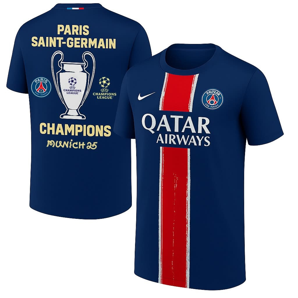 Paris Saint-Germain UEFA Champions League 2025 Winners T-Shirt PSG Merch Fan Gift Items-1 Paris Saint-Germain UEFA Champions League 2025 Winners T-Shirt PSG Merch Fan Gift Items-1
