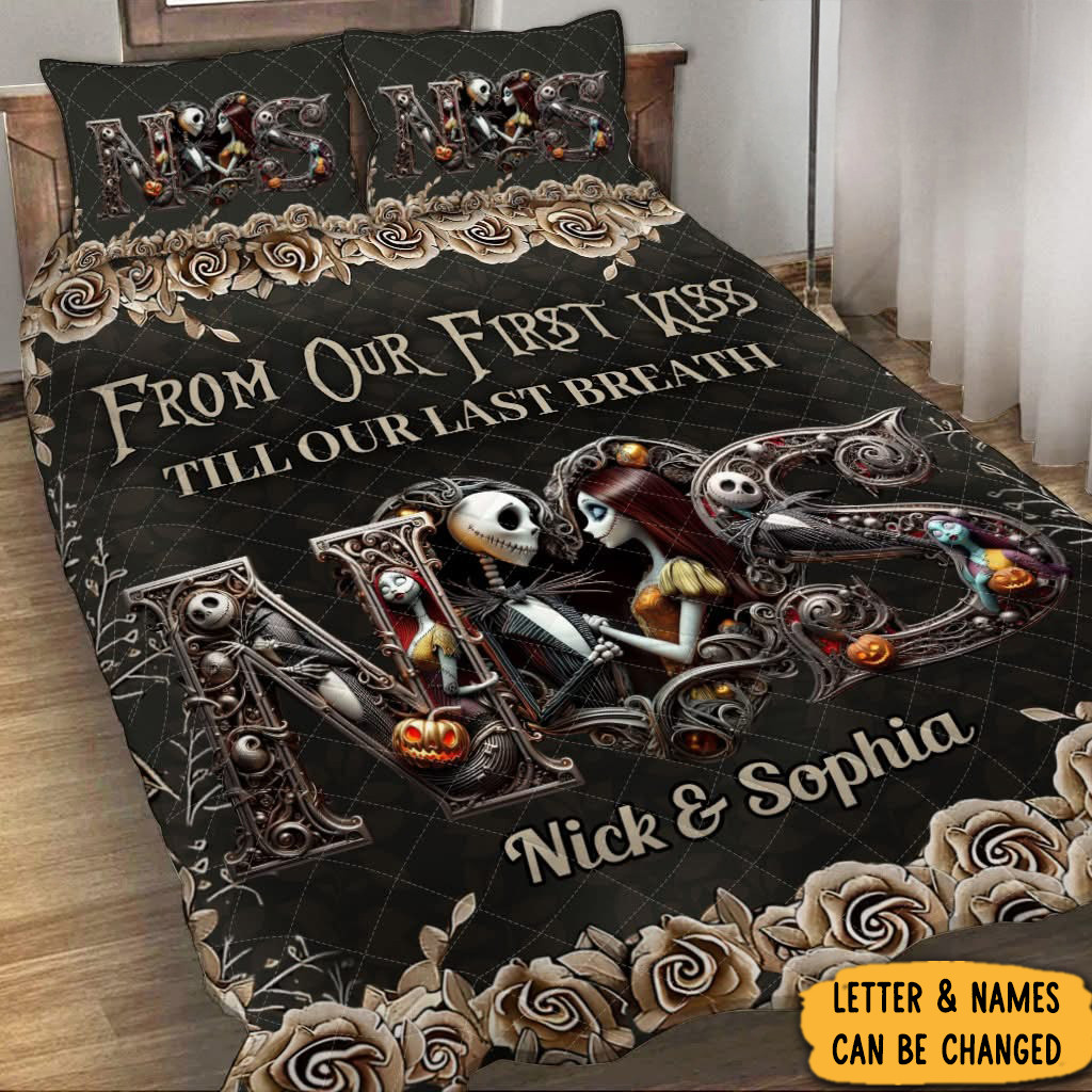 Personalized Jack Sally Nightmare Before Christmas Quilt Bedding Set Till Death Do Us Part-1