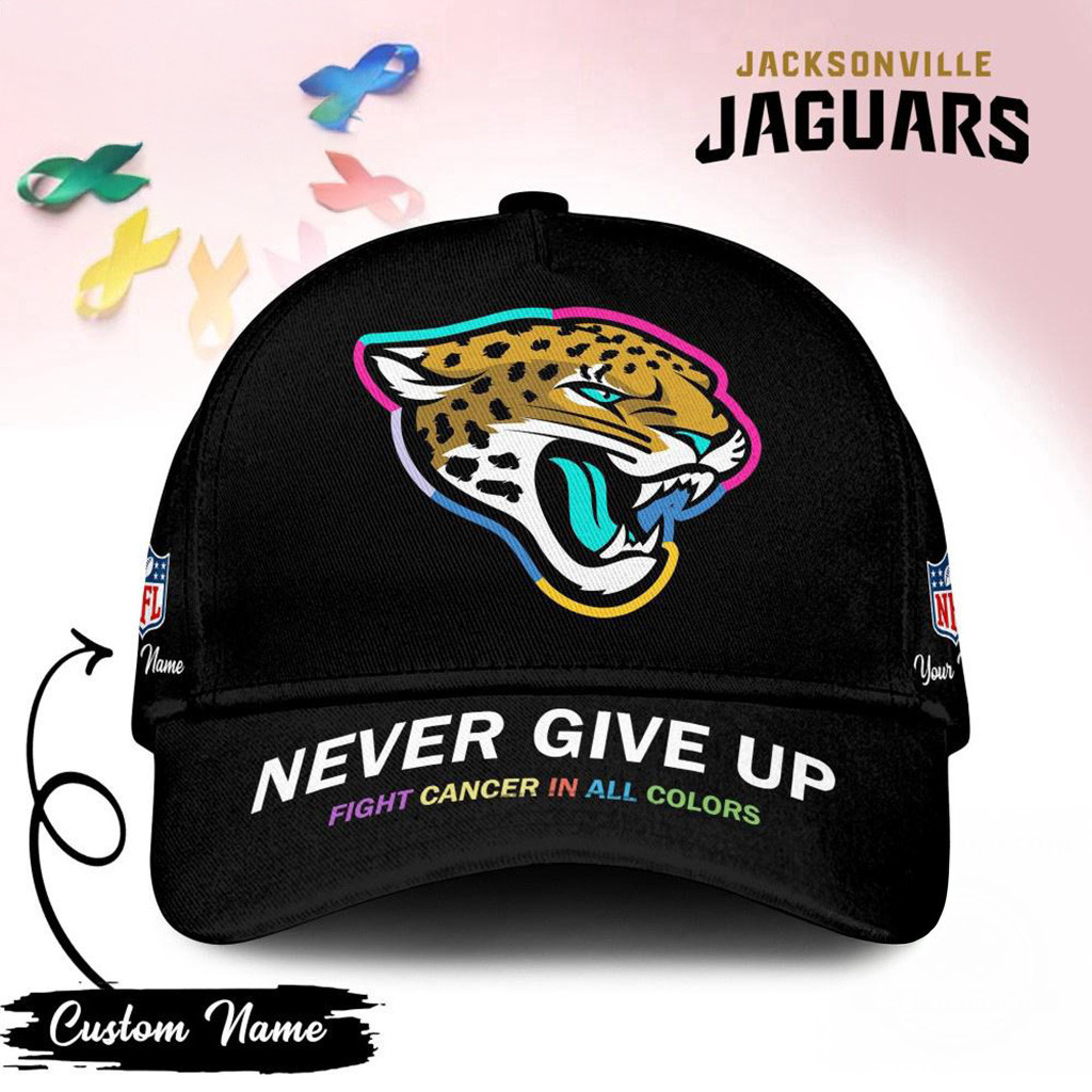 Personalized Jacksonville Jaguars Never Give Up Fight Cancer In All Colors Hat Jaguars Merch-1 Personalized Jacksonville Jaguars Never Give Up Fight Cancer In All Colors Hat Jaguars Merch-1