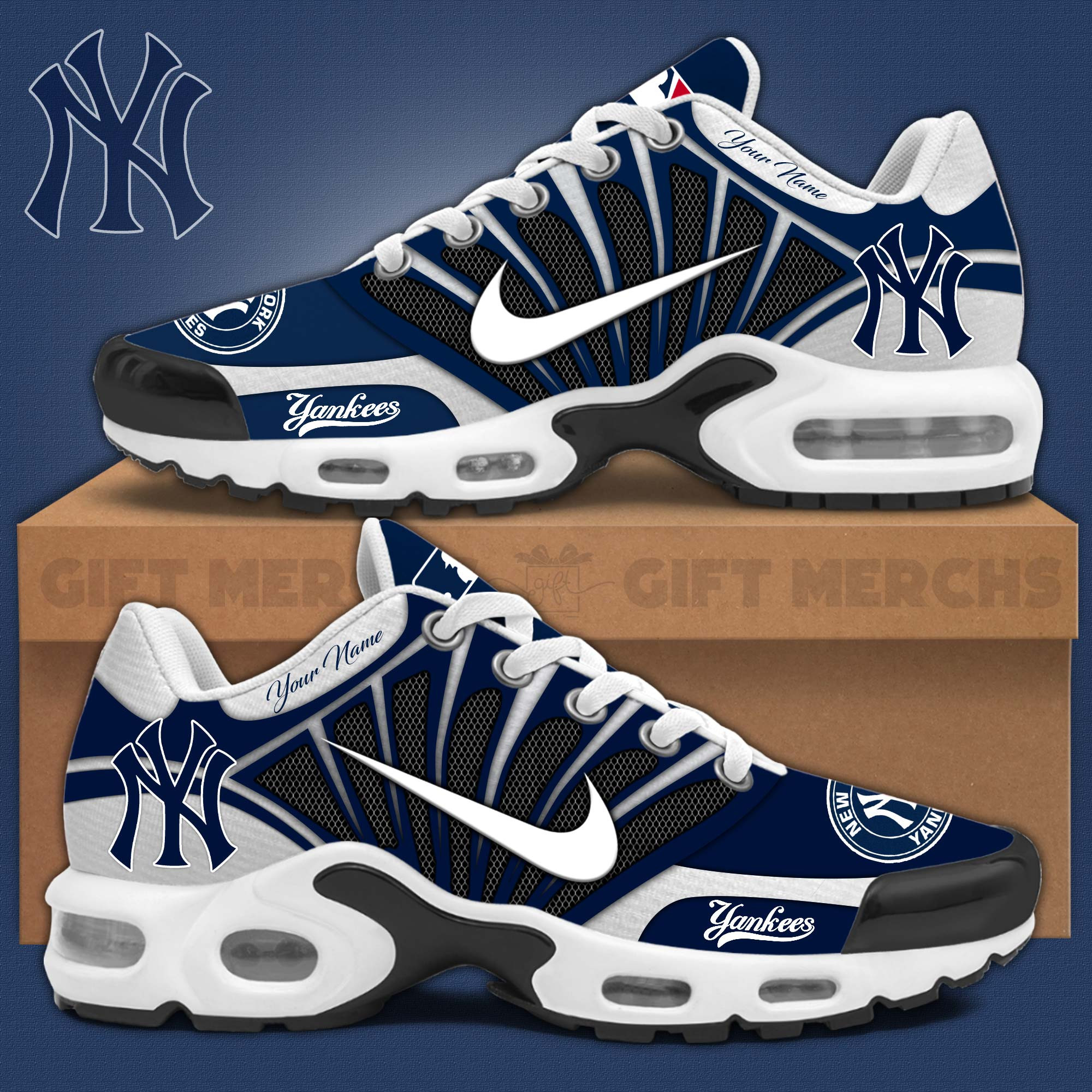Personalized New York Yankees 2025 Sneakers Postseasons NY Yankees Merch