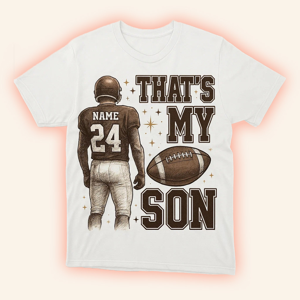 Personalized That's My Son Proud Football Mom Shirt Gift Ideas For Football Lovers-1