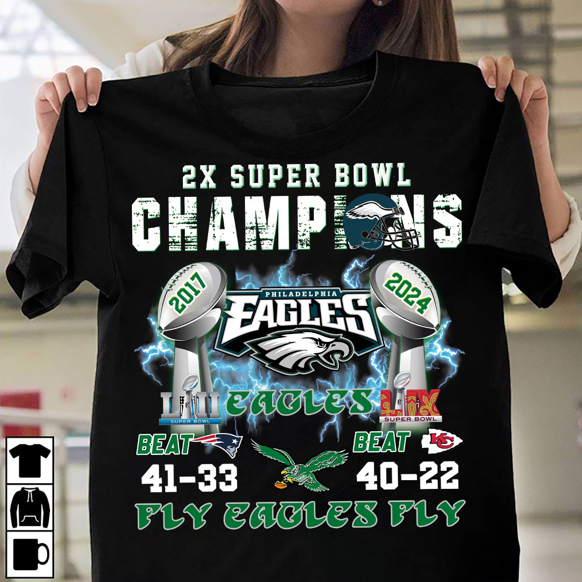 Philadelphia Eagles 2X Super Bowl Champions Shirt Fly Eagles Fan Merch Gift Ideas-1 Philadelphia Eagles 2X Super Bowl Champions Shirt Fly Eagles Fan Merch Gift Ideas-1