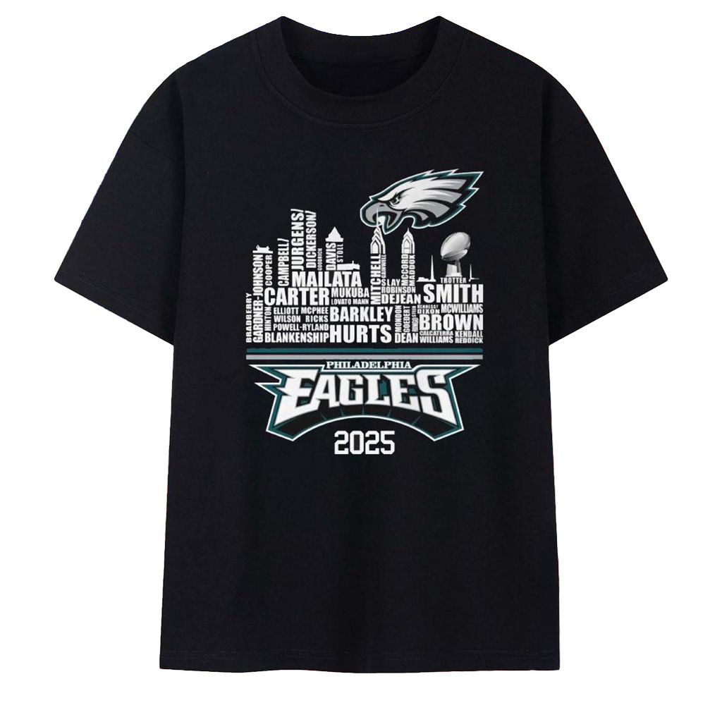 Philadelphia Eagles All The Top Players Names 2025 T-Shirt Eagles Merch Football Fan Gift Ideas-1