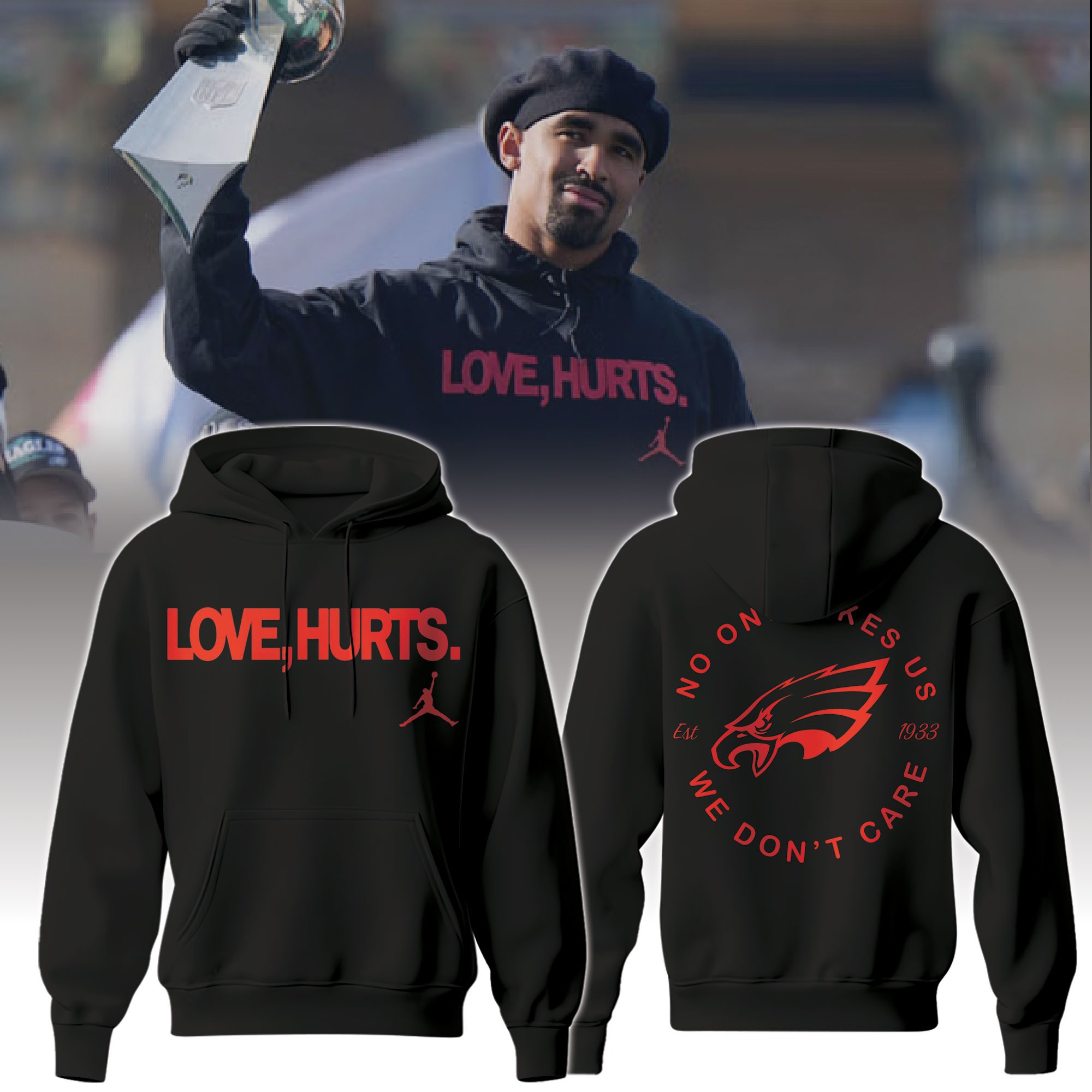 Philadelphia Eagles Jalen Hurts Jordan Hoodie No One Like Us We Don't Care Eagles Fan Gifts-1 Philadelphia Eagles Jalen Hurts Jordan Hoodie No One Like Us We Don't Care Eagles Fan Gifts-1