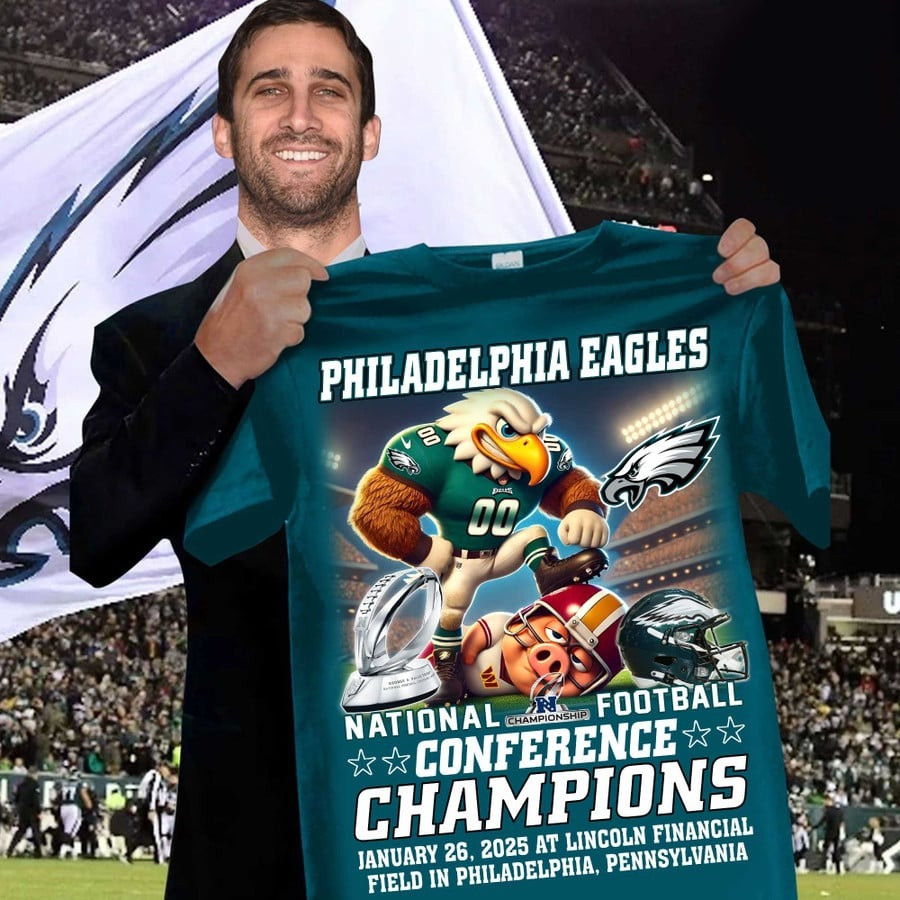 Philadelphia Eagles National Conference Champions Shirt 2025 Eagles Championship Merch-1 Philadelphia Eagles National Conference Champions Shirt 2025 Eagles Championship Merch-1