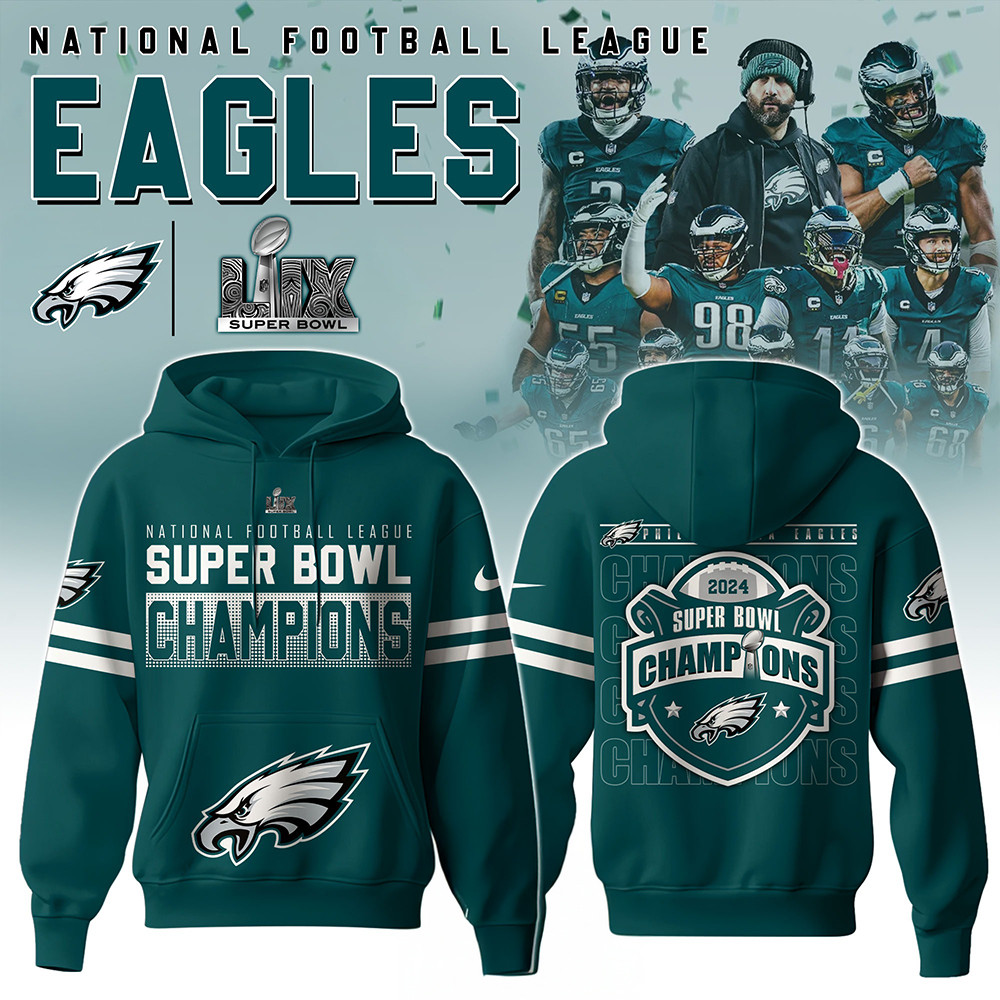 Philadelphia Eagles National Super Bowl Champions Hoodie Go Birds Eagles Merch Apparel-1
