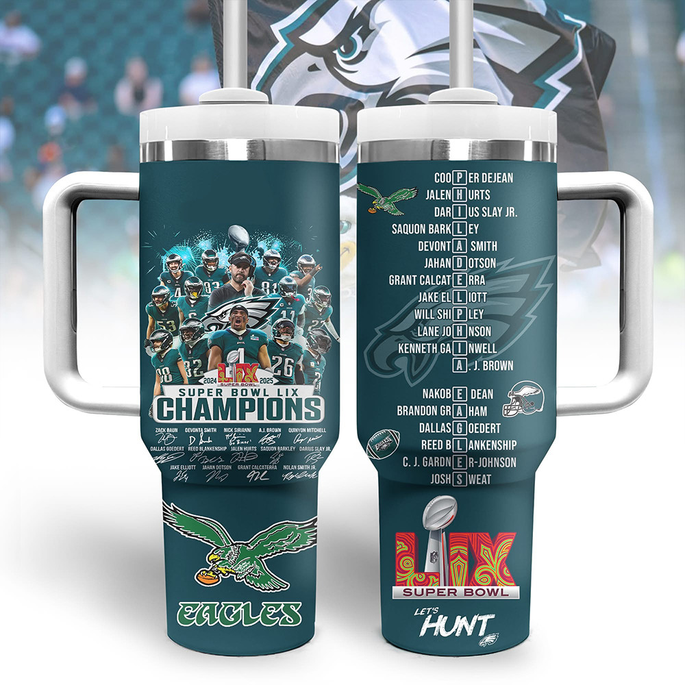 Philadelphia Eagles National Super Bowl LIX Champions Tumbler Merchandise Gifts For Fans-1 Philadelphia Eagles National Super Bowl LIX Champions Tumbler Merchandise Gifts For Fans-1
