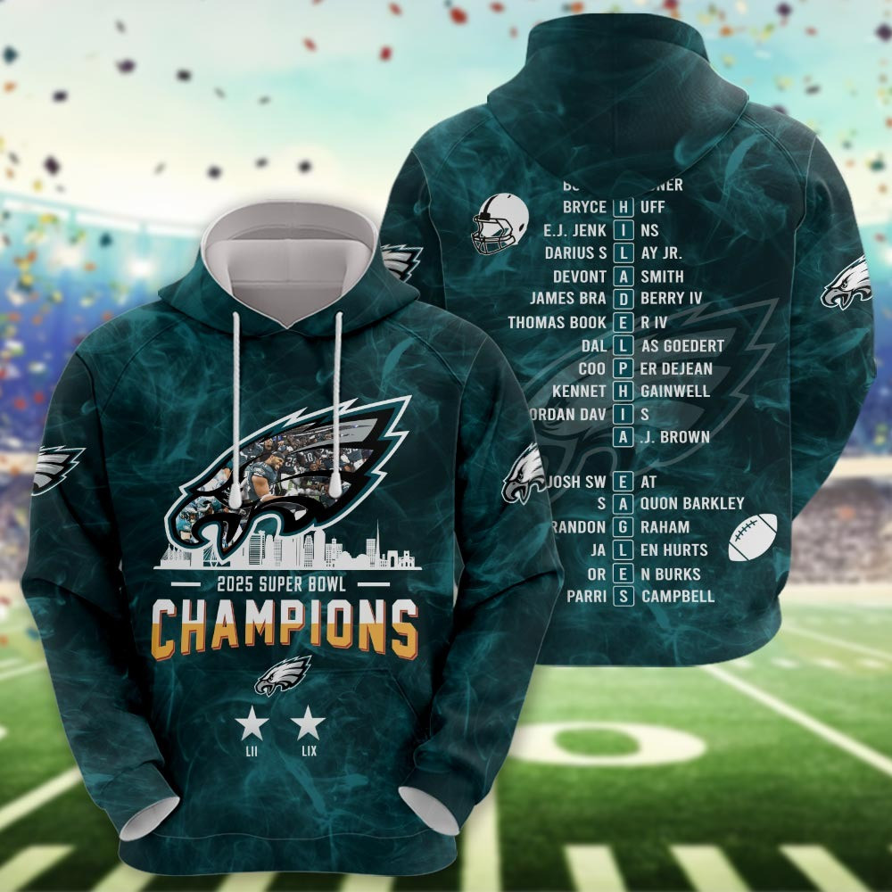 Philadelphia Eagles Super Bowl Champions Hoodie 2025 Eagles Super Bowl Apparel For Fans-1 Philadelphia Eagles Super Bowl Champions Hoodie 2025 Eagles Super Bowl Apparel For Fans-1