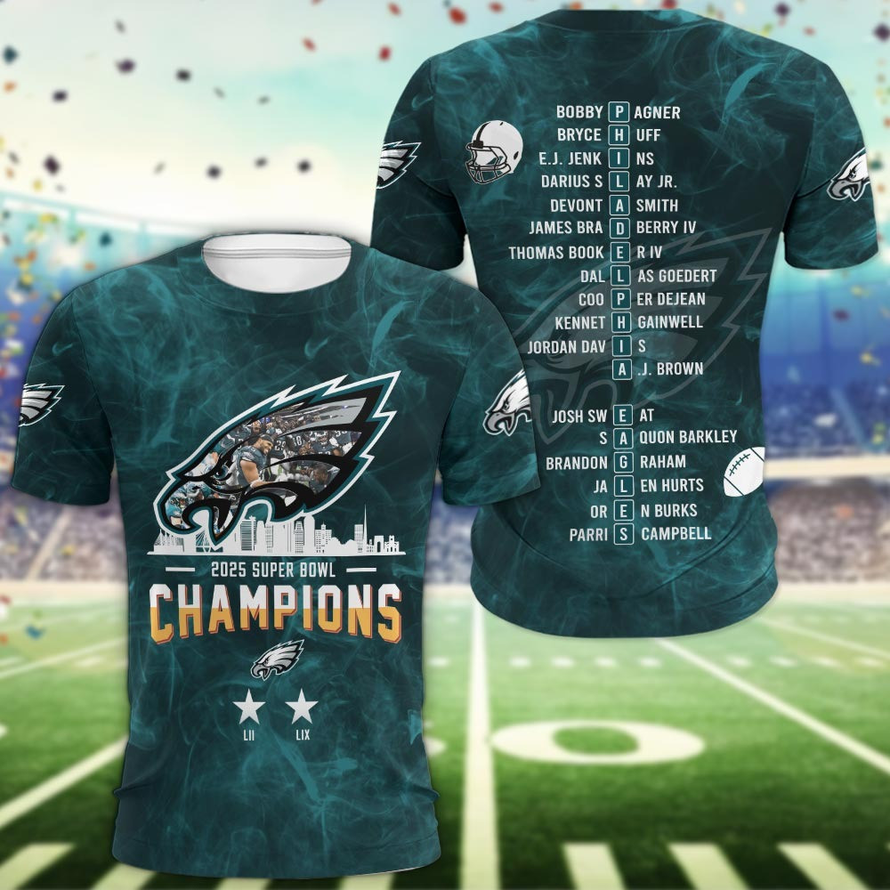 Philadelphia Eagles Super Bowl Champions Shirt 2025 Eagles Super Bowl Merch Fan Gifts-1