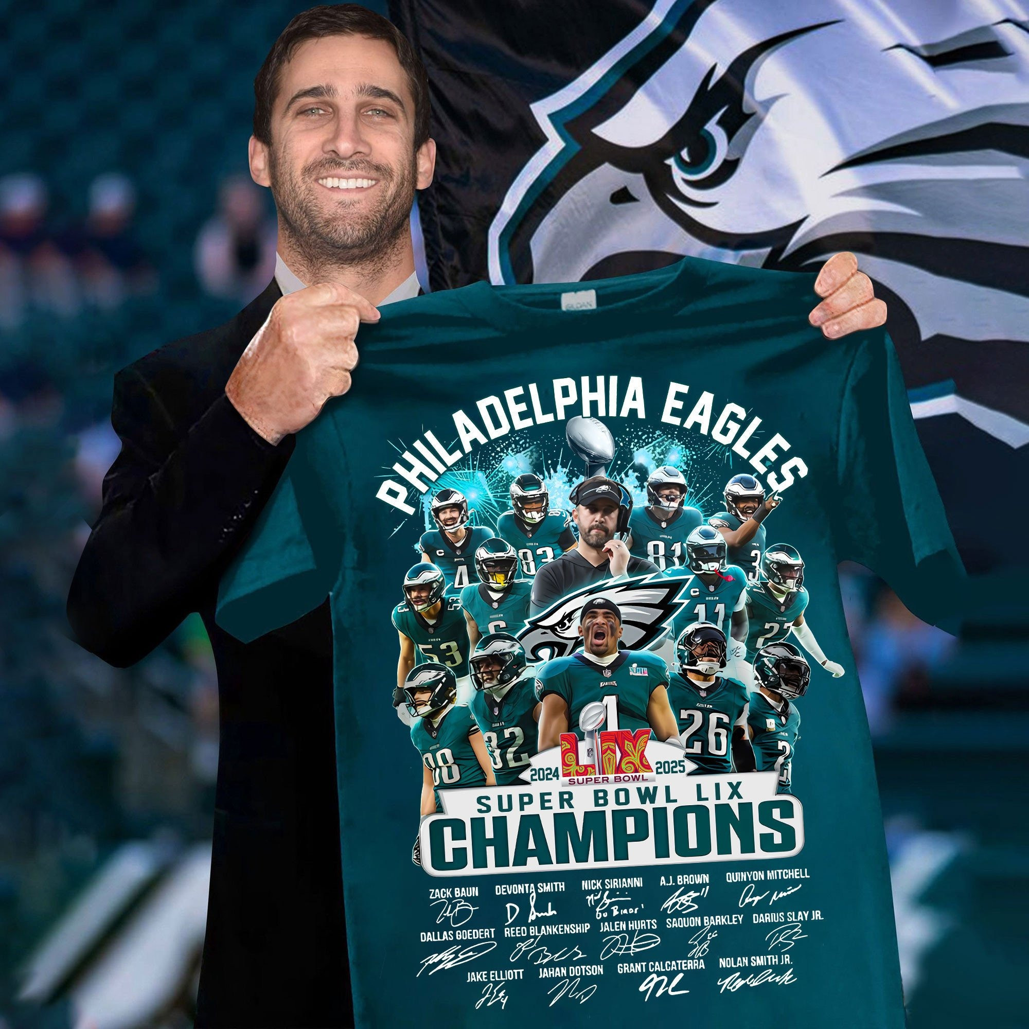 Philadelphia Eagles Super Bowl LIX Champions Shirt 2025 Eagles Championship Tee Shirts Gift-1 Philadelphia Eagles Super Bowl LIX Champions Shirt 2025 Eagles Championship Tee Shirts Gift-1