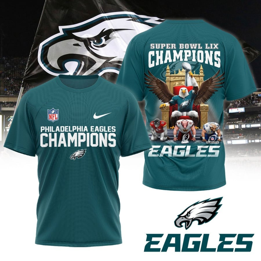 Philadelphia Eagles Super Bowl LIX Champions T-Shirt NFL Eagles Championship Fan Merch-1 Philadelphia Eagles Super Bowl LIX Champions T-Shirt NFL Eagles Championship Fan Merch-1
