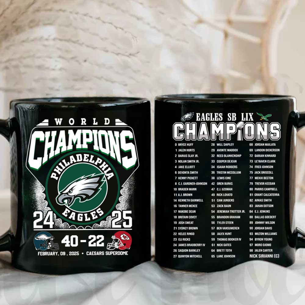 Philadelphia Eagles World Champions 2025 Mug Merch Gifts For Philly Eagles Fans-1
