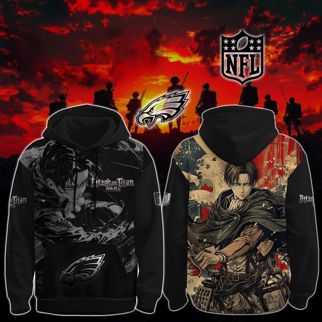 Philadelphia Eagles X Attack On Titan Hoodie 2025 Eagles Merch Gift For Anime Lover-1 Philadelphia Eagles X Attack On Titan Hoodie 2025 Eagles Merch Gift For Anime Lover-1