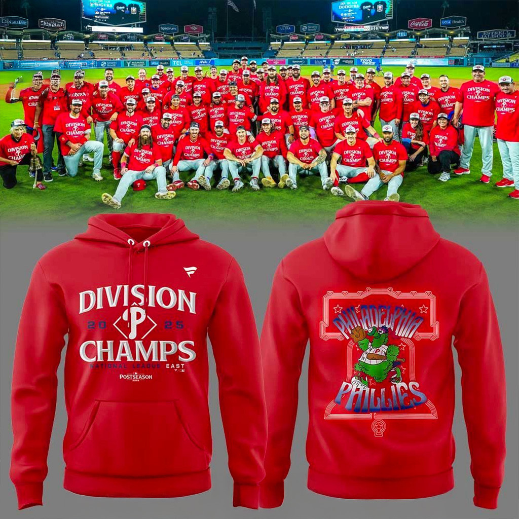 Philadelphia Phillies 2025 National League East Champions Mascot Hoodie Phillies Merch-1