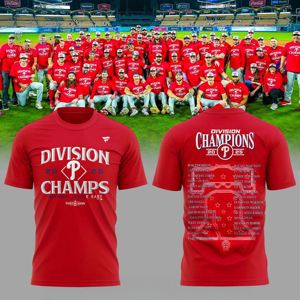 Philadelphia Phillies 2025 National League East Champions T-Shirt Phillies Merch Fan Gifts-1