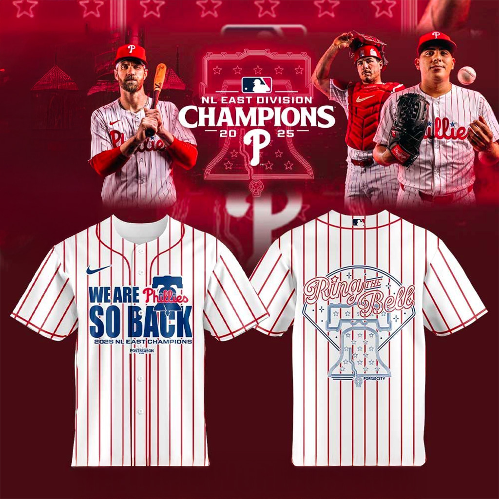 Philadelphia Phillies 2025 Nl East Champions Ring The Bell Jersey Philadelphia Phillies Merch-1 Philadelphia Phillies 2025 Nl East Champions Ring The Bell Jersey Philadelphia Phillies Merch-1