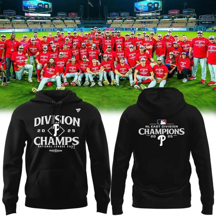 Philadelphia Phillies Black Hoodie Division Champions National League 2024 2025 Sport Gifts-1