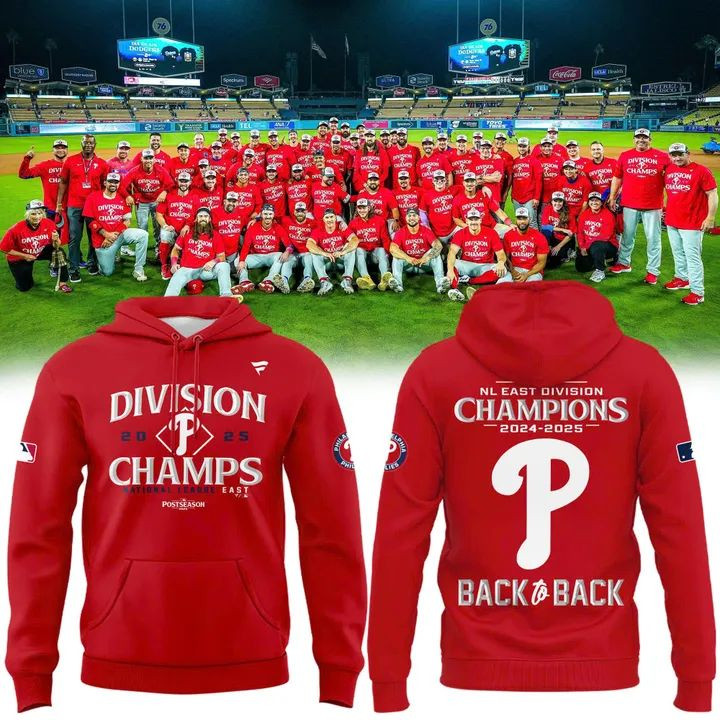 Philadelphia Phillies Red Hoodie B&B NL East Division Champions National East 2025 Idea Merch-1